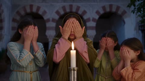 חכם קורא במגילה ליד נר חרס בבבל